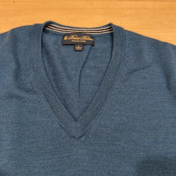 Brooks Broth Merino Wool V-Neck Sweater - Picture 2 of 5